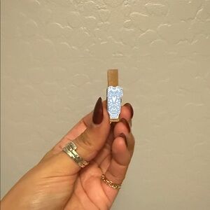 Blue and Tan Patterned clothes pins